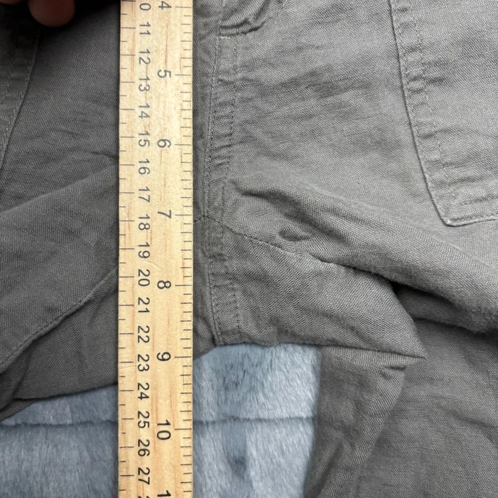 Banana Republic Martin Fit Cargo Pants Womens 0P Gray Linen Blend Crop Utility
